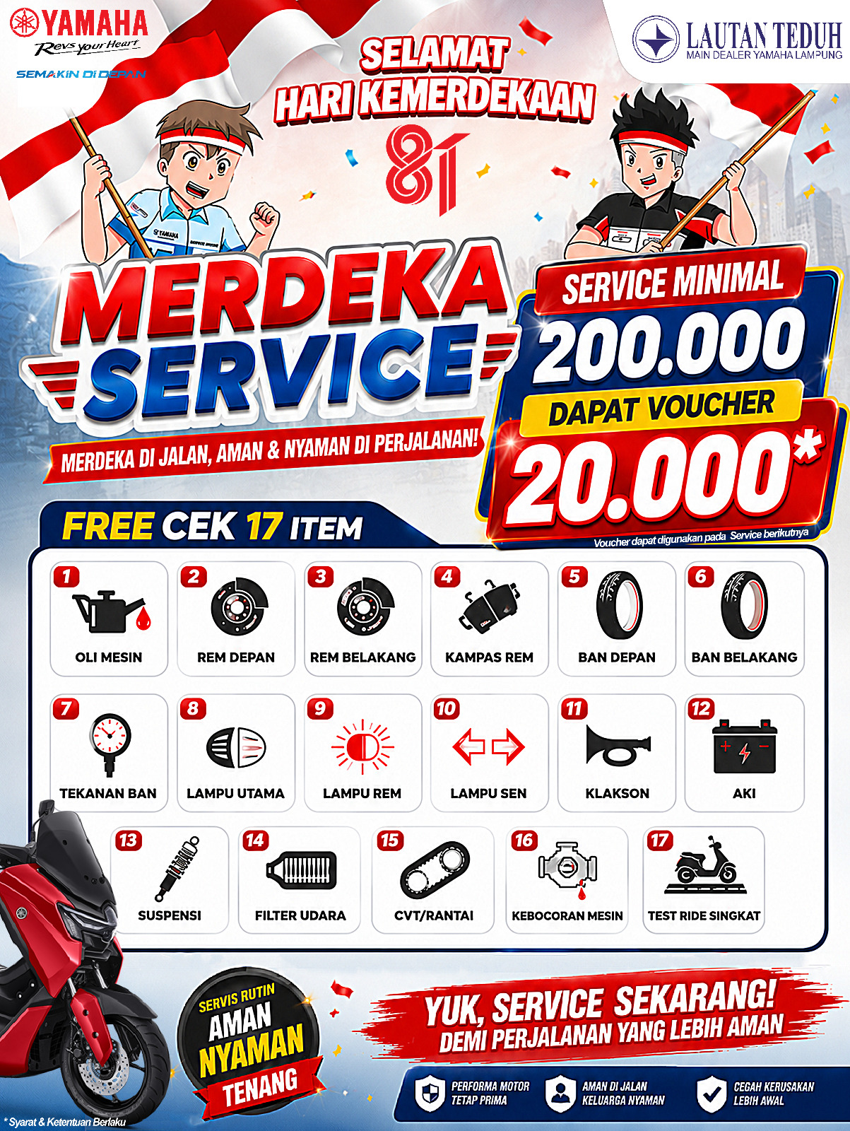 Service Makin Untung di Promo Kemerdekaan Yamaha